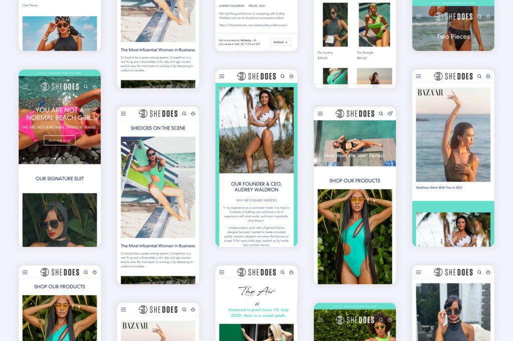 Joi Rogers Shopify Design for SheDoes Swimwear